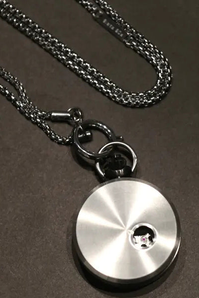 fob paris R40 fire kiss texture silver pocket watch with silver chain R40C-06/ACC-01